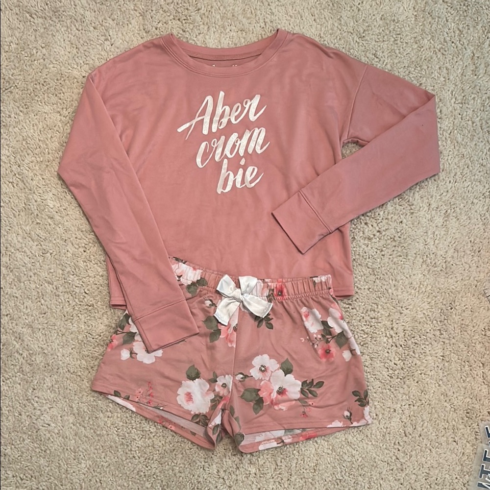 Abercrombie & Fitch Pink Pajama Set Soft Relaxed Fit